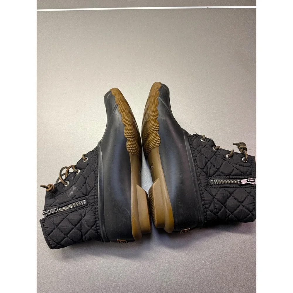 Sperry Saltwater Quilted Waterproof Duck Boots‎ Black Womens 7.5 M STS94063